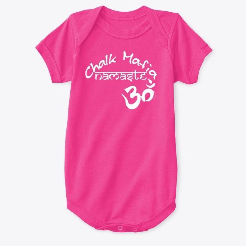 classic namaste onesie wht